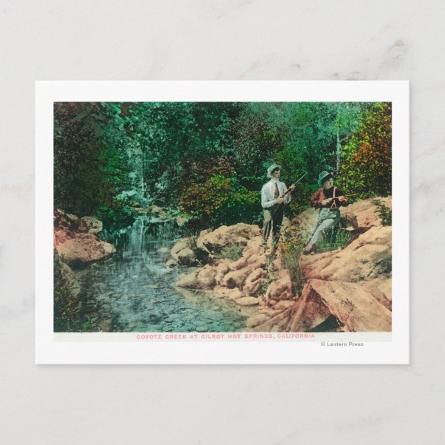 Cartão Postal Vista de Coyote Creek em Gilroy Hot Primaveras (Frente)