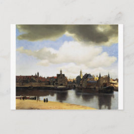 Cartão Postal Vista de Delft por Johannes Vermeer