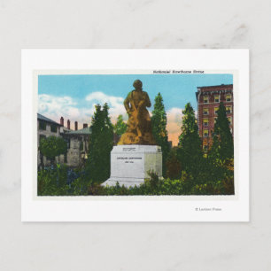 Cartão Postal Vista de Estátua de Nathaniel Hawthorne