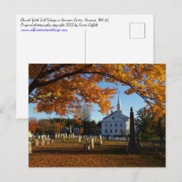 Cartão Postal Vista De Folhagem De ouro Da Igreja Do Cemitério 1