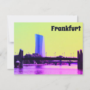 Cartão Postal Vista de Frankfurt & Pink Sky