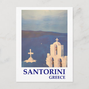 Cartão Postal Vista de Grécia Santorini do estilo Oia Vintage