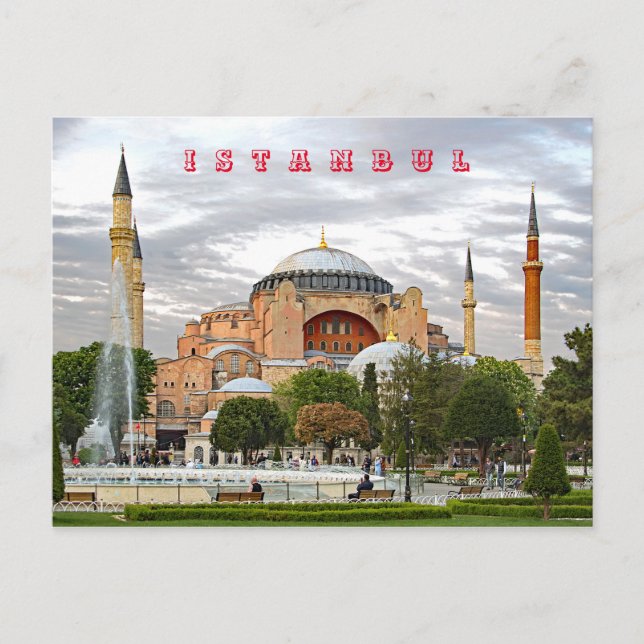 Cartão Postal Vista de Hagia Sophia. (Museu Sophia de Hagia). (Frente)