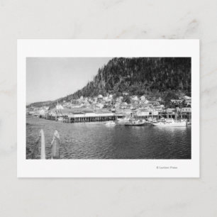 Cartão Postal Vista de Ketchikan, fotografia da frente d'água do