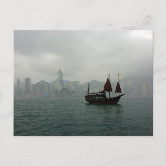 Cartão Postal Vista de Kowloon para Wan Chai, Hong Kong (Frente)