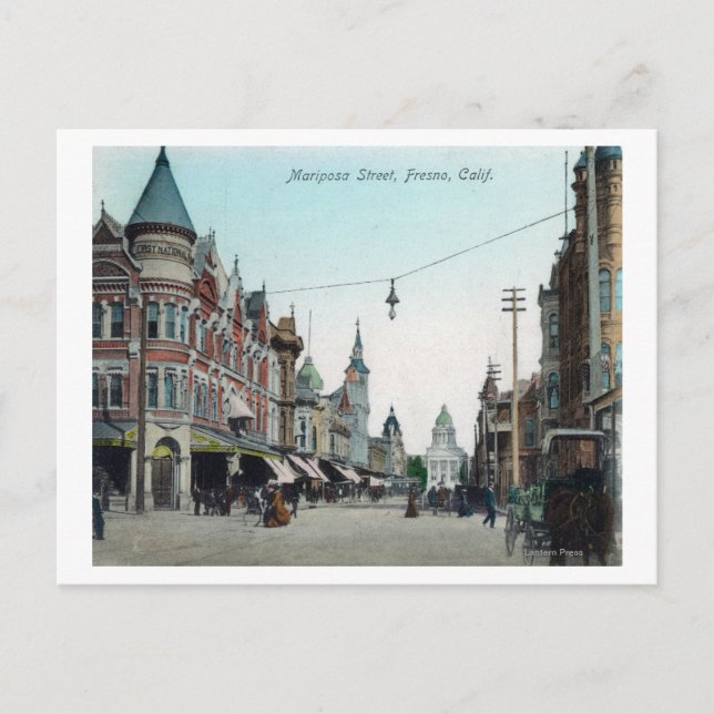 Cartão Postal Vista de Mariposa Street Fresno, CA (Frente)