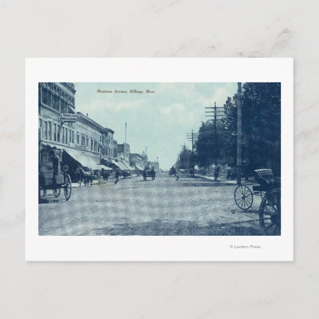 Cartão Postal Vista de Montana AvenueBillings, MT (Frente)
