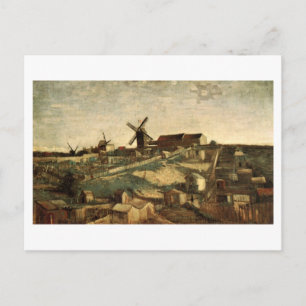 Cartão Postal Vista de Montmartre & Windmills Van Gogh Inte Art