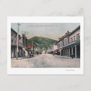 Cartão Postal Vista de norte da Rua B, San Rafael, CA