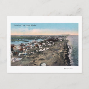 Cartão Postal Vista de Olho de Pássaro da CidadeNome, AK
