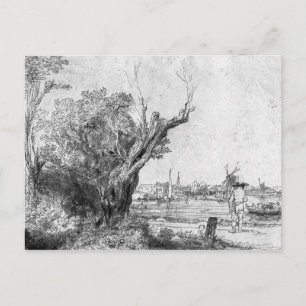 Cartão Postal Vista de Omval, perto de Amsterdã, 1645