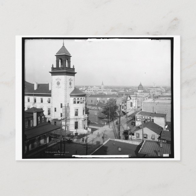 Cartão Postal Vista de paisagem urbana de Jacksonville, FL 1904  (Frente)