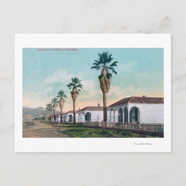 Cartão Postal Vista de Palm RowCalistoga, AC (Frente)