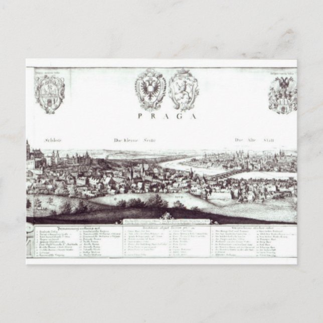 Cartão Postal Vista de Praga, 1649 (Frente)