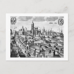 Cartão Postal Vista de Praga mostrando o Palácio Imperial e o