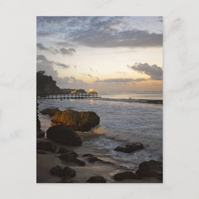 Cartão Postal Vista de praia de Bali (Frente)