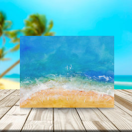 Cartão Postal Vista de praia em aquarela