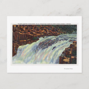 Cartão Postal Vista de Salmão Pulando Bolas de Bolas