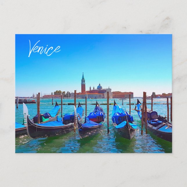 Cartão Postal Vista de San Giorgio Maggiore Island Veneza Itália (Frente)
