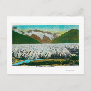 Cartão Postal Vista de Spencer Glacier, Perto de Seward, Alasca