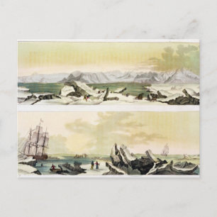 Cartão Postal Vista de Spitsbergen com "A Dorothea" (cor en