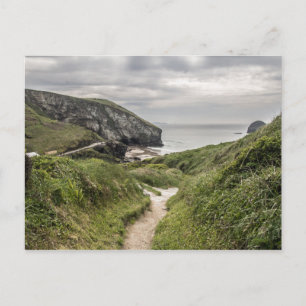 Cartão Postal Vista de Trebarwith Sands perto de Tintagel, Cornw