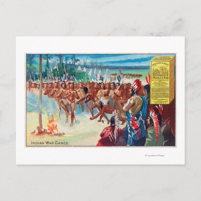 Cartão Postal Vista de uma dança indiana, anúncio do produto Mai (Frente)