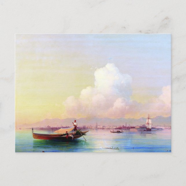 Cartão Postal Vista de Veneza do Lido por Ivan Aivazovsky (Frente)
