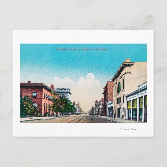 Cartão Postal Vista do 19. StreetBakersfield, CA (Frente)