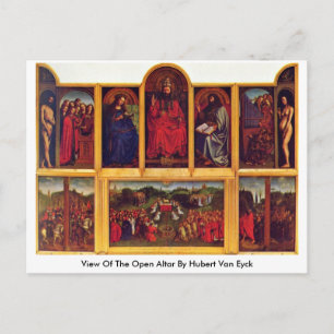 Cartão Postal Vista Do Altar Aberto Por Hubert Van Eyck