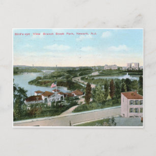 Cartão Postal Vista do Branch Brook Park, Newark NJ 1911 Vintage