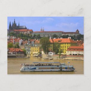 Cartão Postal Vista do Castelo de Praga e da cidade pelo Vltava