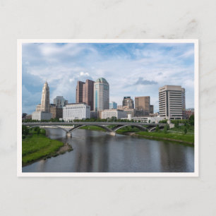 Cartão Postal Vista do Centro de Columbus da Ponte Main St