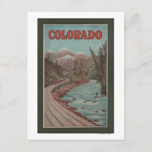 Cartão Postal Vista do comboio ao longo do rio - Poster de viage