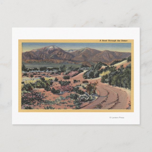 Cartão Postal Vista do Deserto Cênico da Califórnia (Frente)