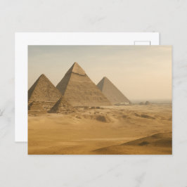 Cartão Postal Vista do Deserto das Pirâmides de Giza, Cartão-pos