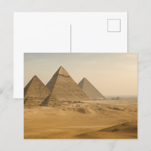 Cartão Postal Vista do Deserto das Pirâmides de Giza, Cartão-pos