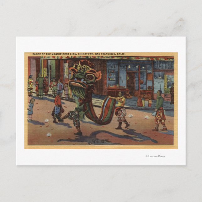 Cartão Postal Vista do Desfile em Chinatown (Frente)