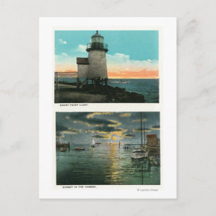 Cartão Postal Vista do Farol Brant Point