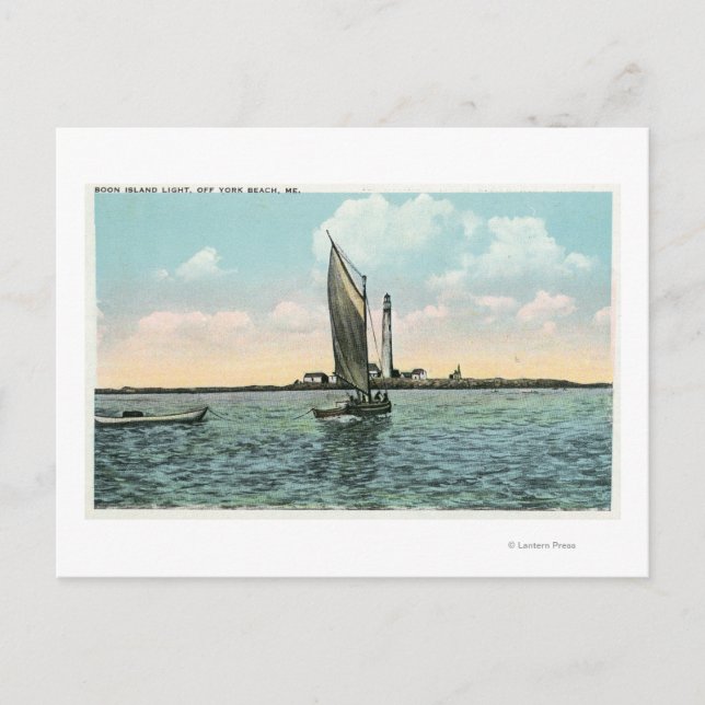 Cartão Postal Vista do Farol da Ilha do Barão em York (Frente)