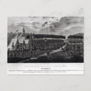 Cartão Postal Vista do Grande Tratado Realizado em Prairie du