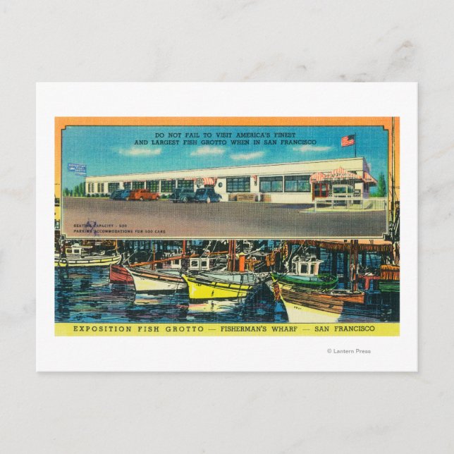 Cartão Postal Vista do grupo de peixes de exposição (Frente)