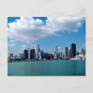 Cartão Postal Vista do horizonte Chicago a partir do Marinho Pie