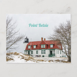 Cartão Postal Vista do inverno de Point Betsie Lighthouse