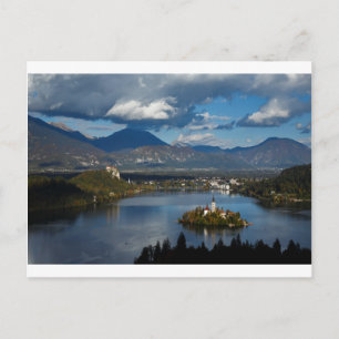 Cartão Postal Vista do Lago Bled de Ojstrica