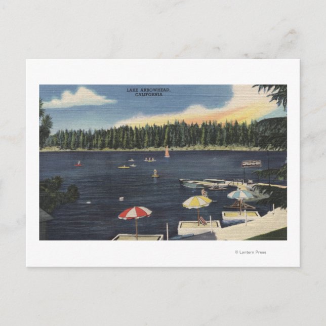 Cartão Postal Vista do lago, Curto em Árvore (Frente)