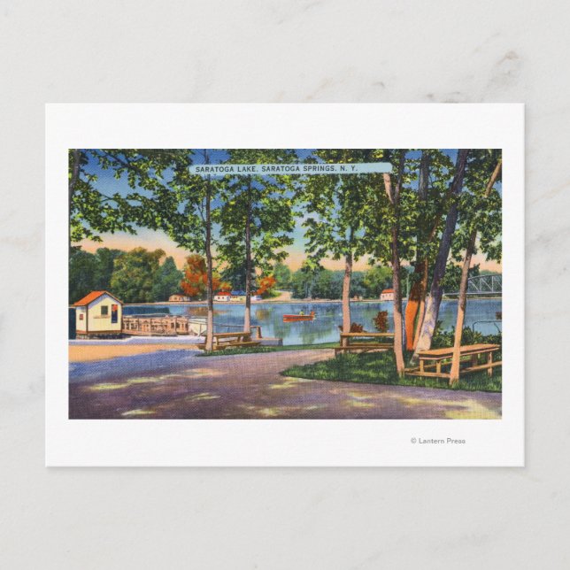 Cartão Postal Vista do lago de Saratoga (Frente)