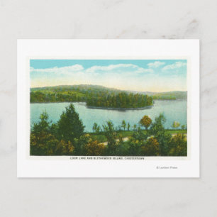 Cartão Postal Vista do Lago Loon e da Ilha Blythewood