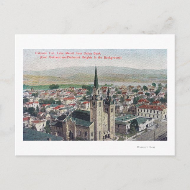 Cartão Postal Vista do Lago Merritt do Union Bank (Frente)