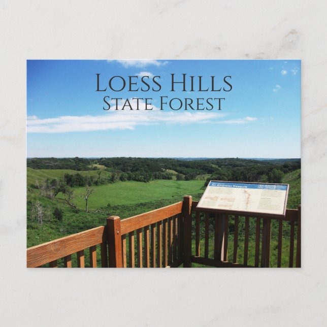 Cartão Postal Vista do Loess Hills State Forest Overlook, Iowa (Frente)